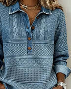 Trui met polokraag dames met half knoopsluiting en structuurdesign 4