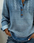 Trui met polokraag dames met half knoopsluiting en structuurdesign 5