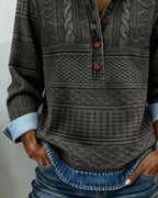 Trui met polokraag dames met half knoopsluiting en structuurdesign 7