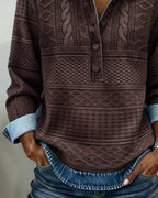 Trui met polokraag dames met half knoopsluiting en structuurdesign 8