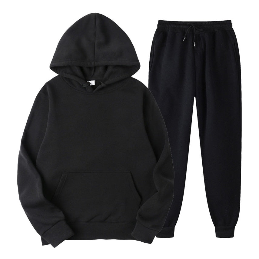 Tweedelige joggingset dames met capuchon, kangoeroezak en elastische taille 1