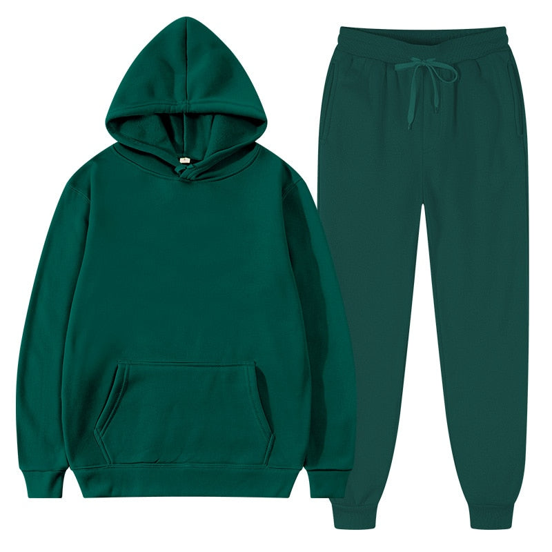 Tweedelige joggingset dames met capuchon, kangoeroezak en elastische taille 10