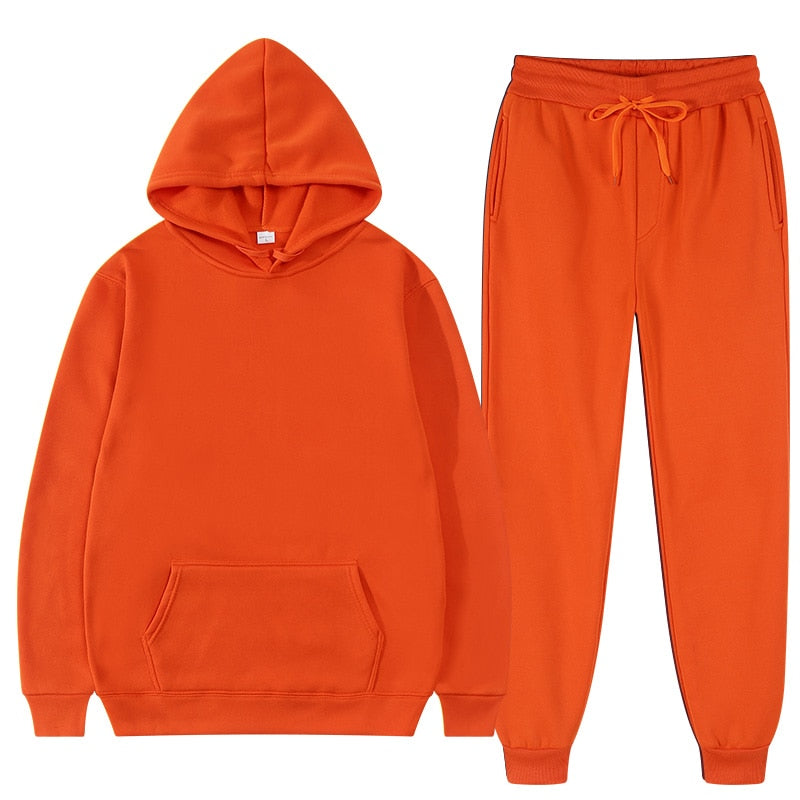 Tweedelige joggingset dames met capuchon, kangoeroezak en elastische taille 11