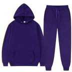Tweedelige joggingset dames met capuchon, kangoeroezak en elastische taille 12