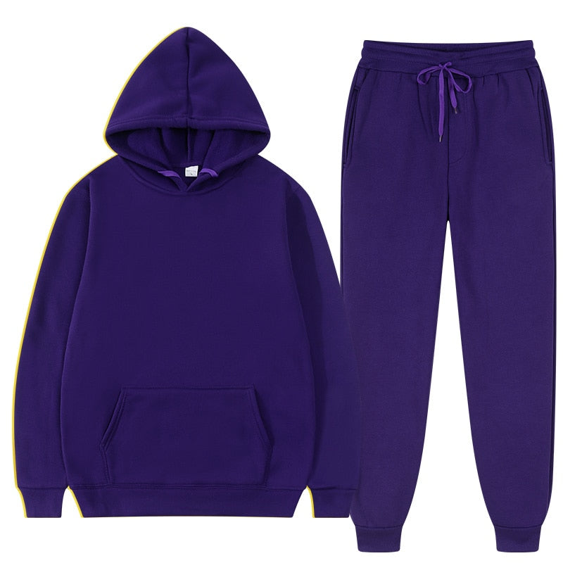 Tweedelige joggingset dames met capuchon, kangoeroezak en elastische taille 12