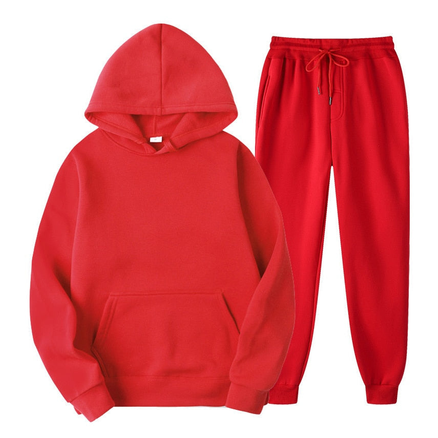 Tweedelige joggingset dames met capuchon, kangoeroezak en elastische taille 2