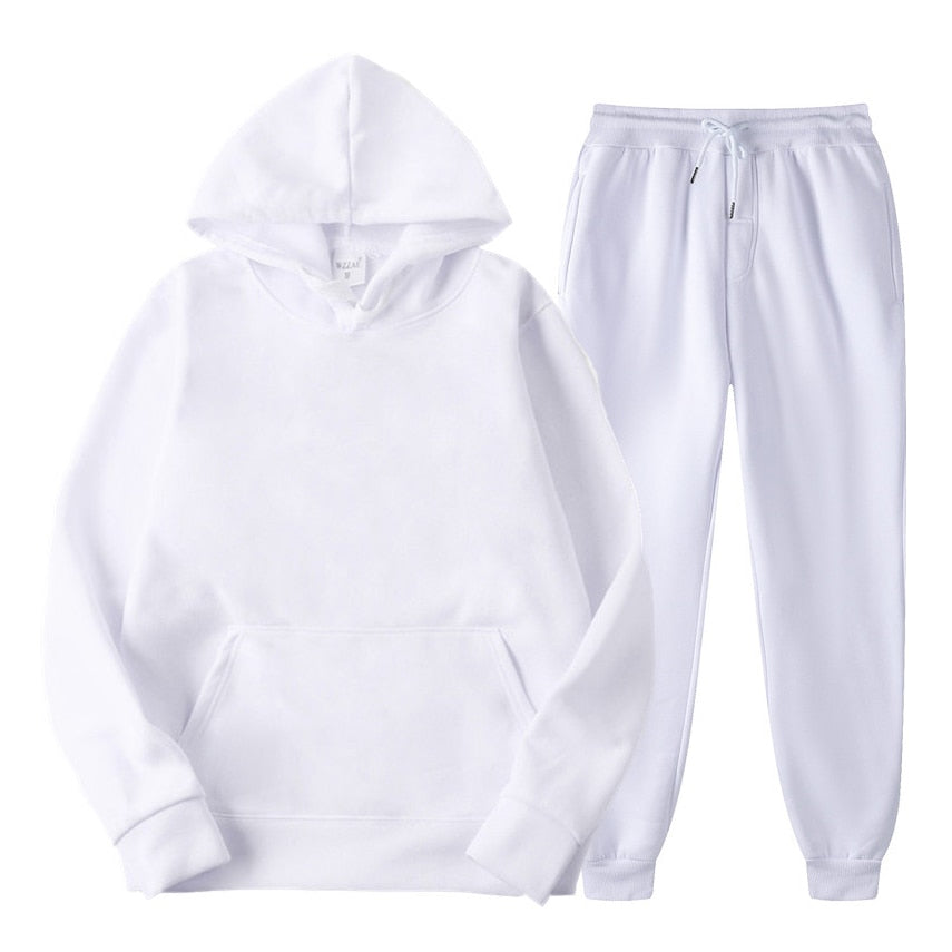 Tweedelige joggingset dames met capuchon, kangoeroezak en elastische taille 3