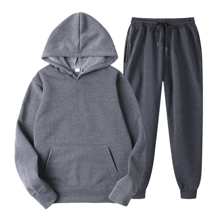 Tweedelige joggingset dames met capuchon, kangoeroezak en elastische taille 4