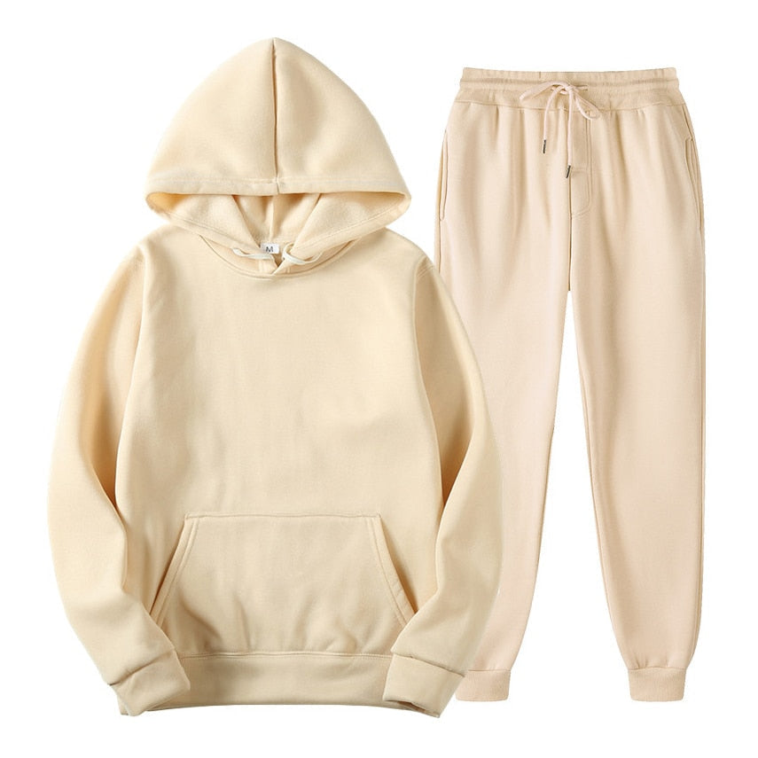 Tweedelige joggingset dames met capuchon, kangoeroezak en elastische taille 5