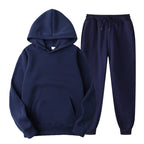 Tweedelige joggingset dames met capuchon, kangoeroezak en elastische taille 7