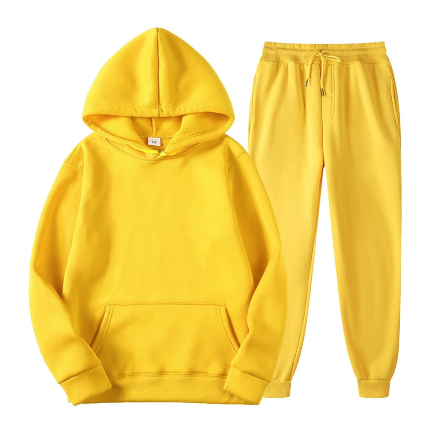 Tweedelige joggingset dames met capuchon, kangoeroezak en elastische taille 9