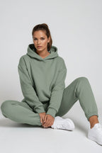 Tweedelige loungeset dames met capuchon, joggingbroek en geribde boorden 5