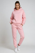 Tweedelige loungeset dames met capuchon, joggingbroek en geribde boorden 7