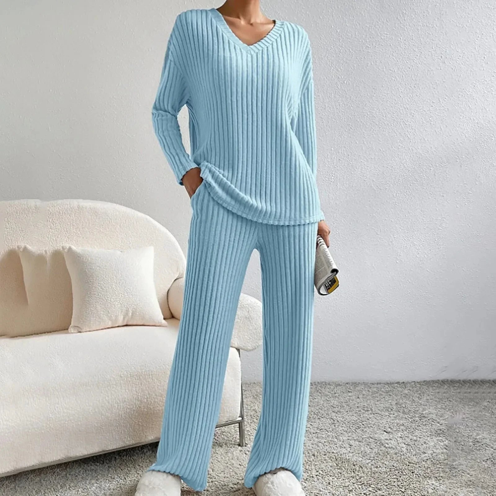 Tweedelige loungeset dames met losse pasvorm en zacht ademend materiaal 6
