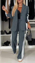 Tweedelige set dames met blazer en broek, losse pasvorm voor kantoor 2