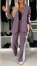 Tweedelige set dames met blazer en broek, losse pasvorm voor kantoor 4