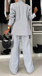 Tweedelige set dames met blazer en broek, losse pasvorm voor kantoor 8