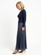 Tweedelige set dames met gebreide top en geplooide rok 5