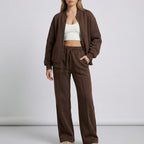 Tweedelige set dames met ritsjack en wijde broek 4