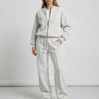 Tweedelige set dames met ritsjack en wijde broek 7