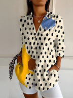 Isabella - Elegante blouse met knopen en lange mouwen dames