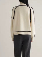 Warme coltrui dames met color-block design en lange mouwen 6