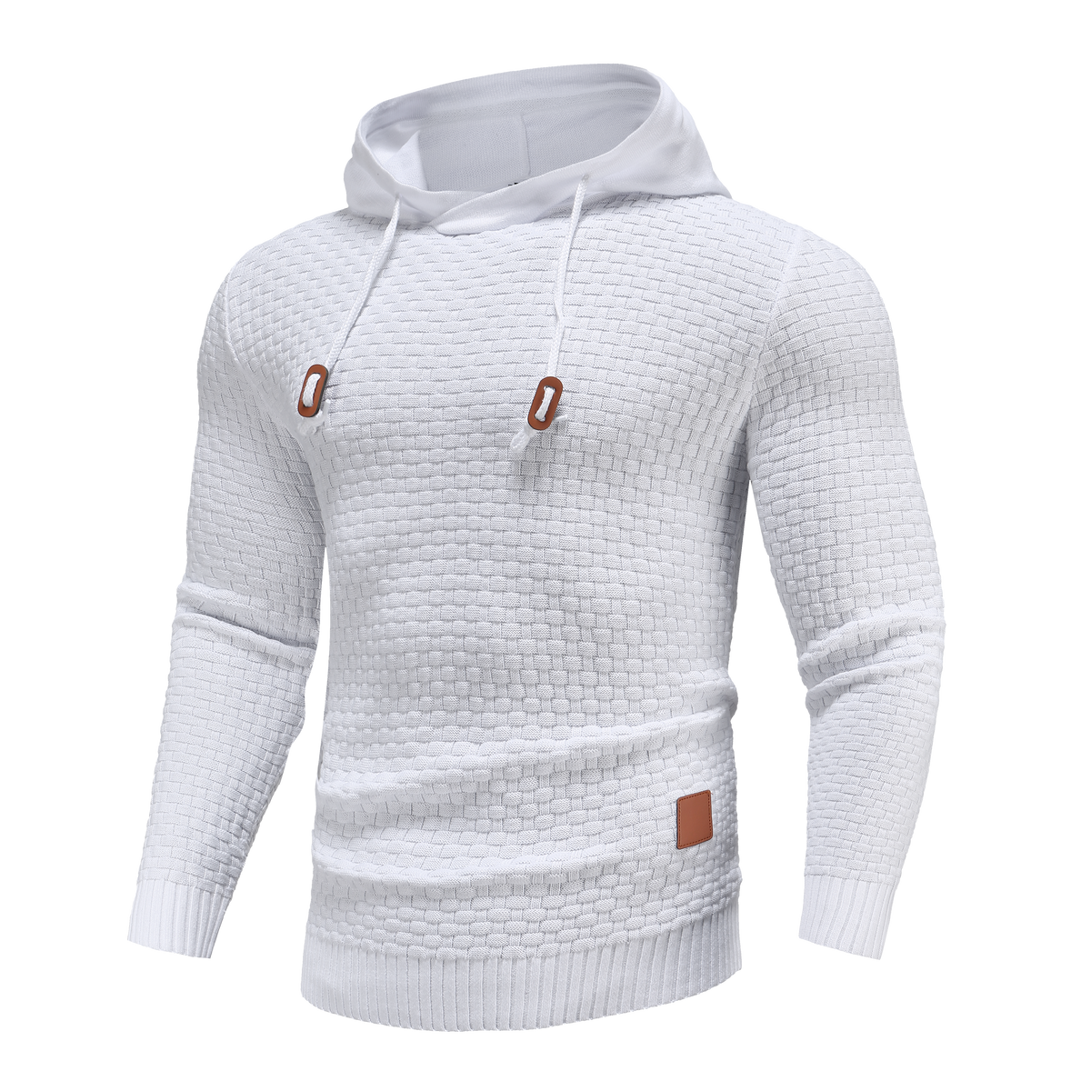 Warme heren hoodie met capuchon en reliëfmotief 10