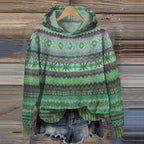 Warme hoodie dames met Noors patroon en isolerend materiaal 2
