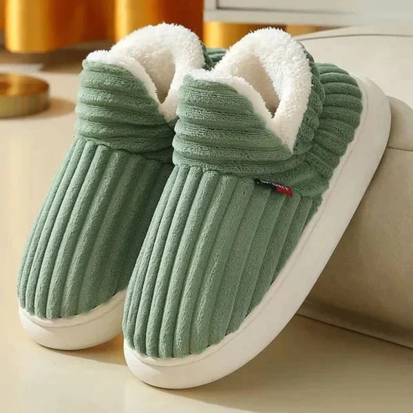 Warme pluche heren pantoffels met antislipzool voor thuis 4