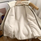 Warme teddyjas dames met hoge kraag en ritszak 15