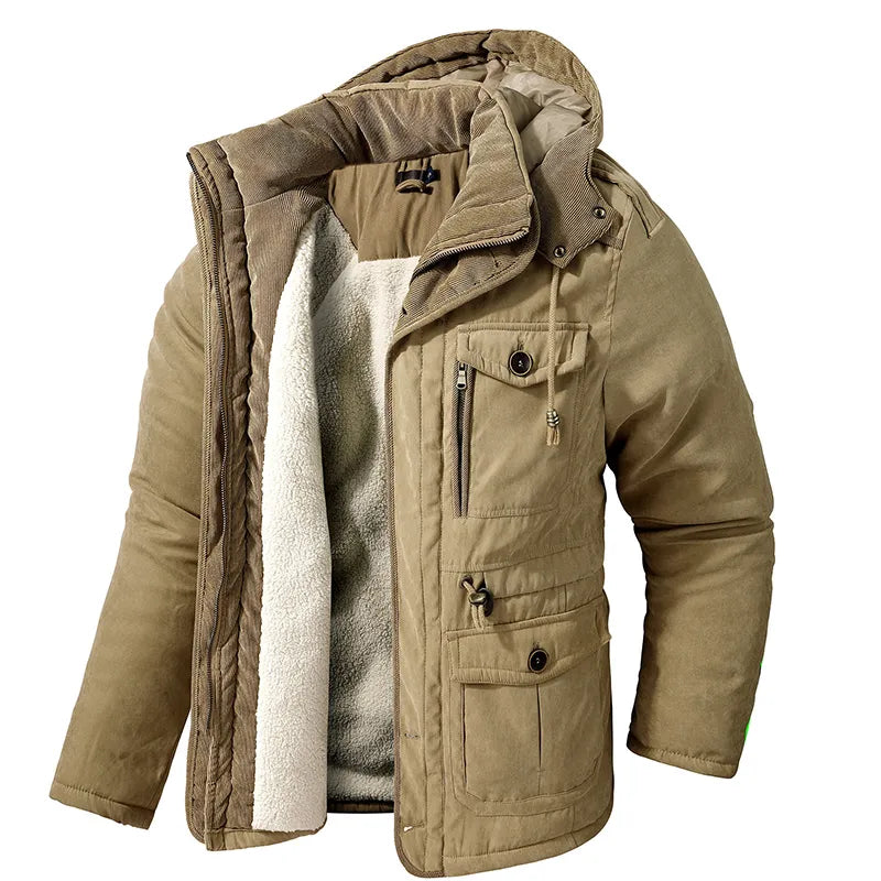 Warme winterjas heren met isolerende voering 1