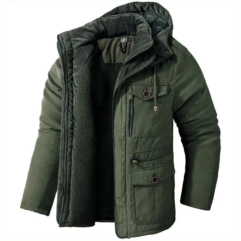 Warme winterjas heren met isolerende voering 7
