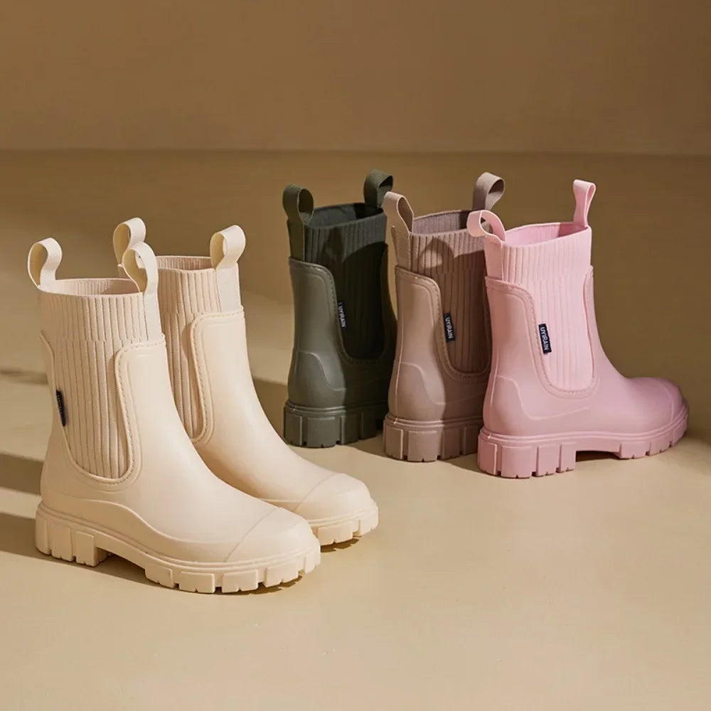 Waterdichte chelsea boots dames met elastische instap en antislipzool 9