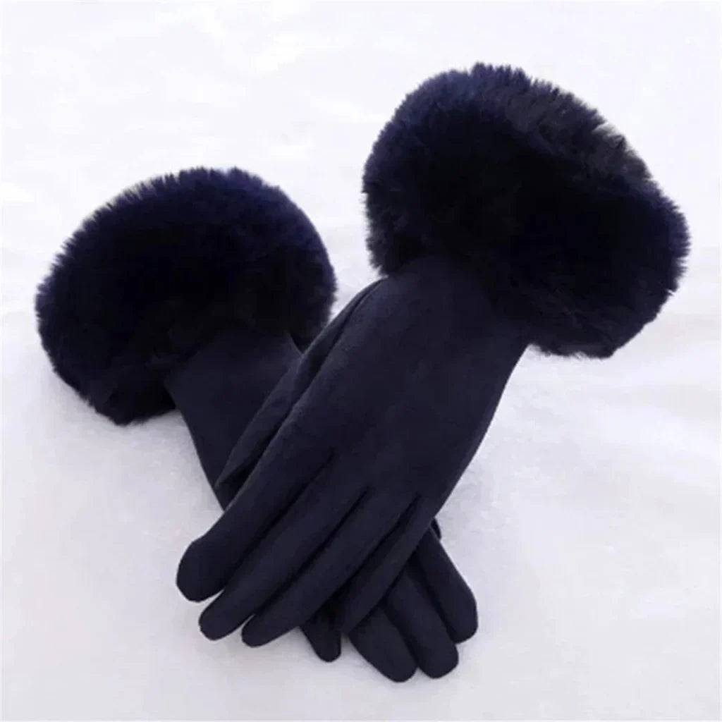 Winterhandschoenen dames met imitatiebont en touchscreen 2