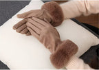 Winterhandschoenen dames met imitatiebont en touchscreen 3