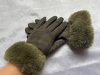 Winterhandschoenen dames met imitatiebont en touchscreen 9