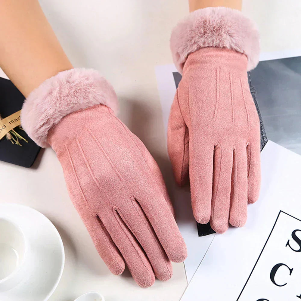 Winterhandschoenen dames met imitatiebontrand 1