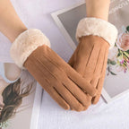 Winterhandschoenen dames met imitatiebontrand 2