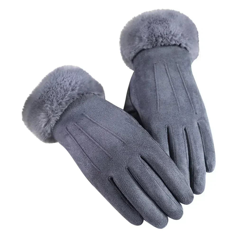 Winterhandschoenen dames met imitatiebontrand 6