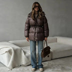Winterjas dames gewatteerd met capuchon en verstelbare taille 4