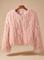 Winterjas dames kort imitatiebont in shaggy-look 10