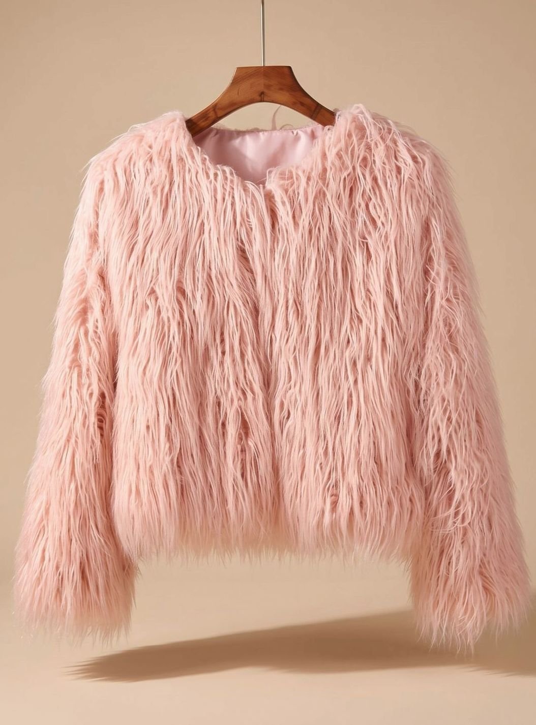 Winterjas dames kort imitatiebont in shaggy-look 10