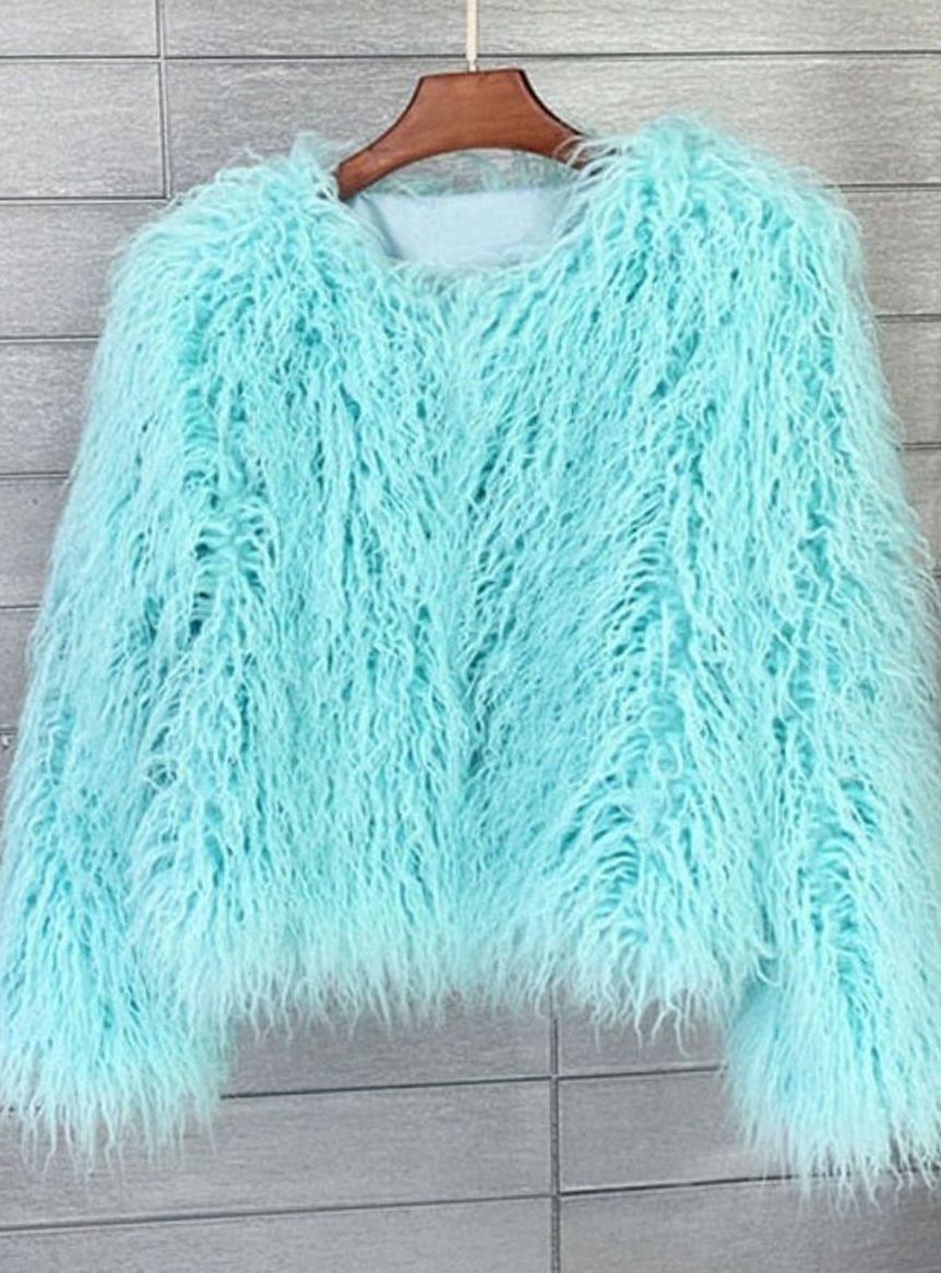 Winterjas dames kort imitatiebont in shaggy-look 13