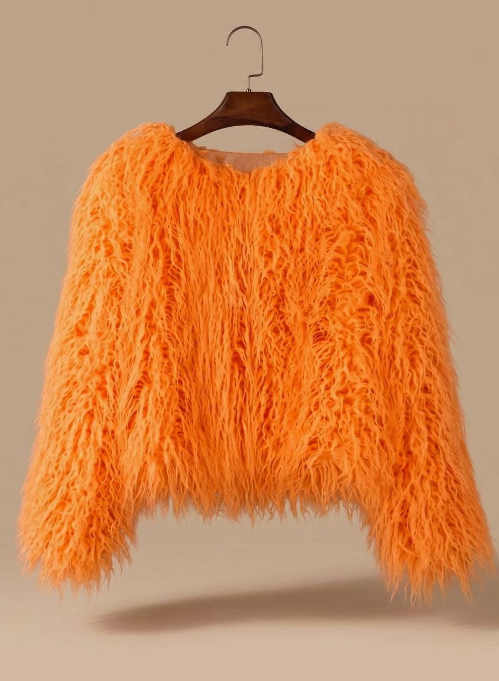 Winterjas dames kort imitatiebont in shaggy-look 3