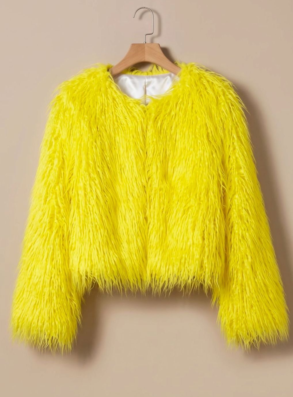 Winterjas dames kort imitatiebont in shaggy-look 4