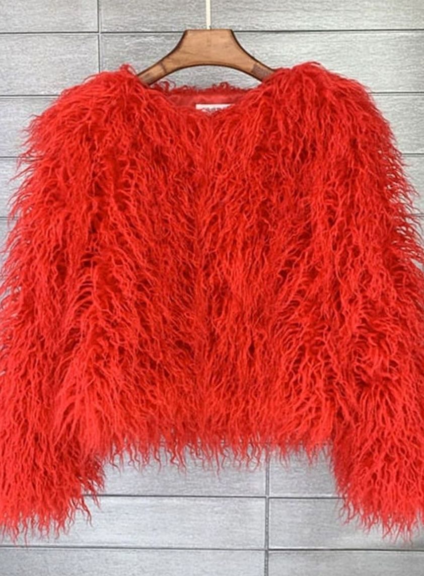 Winterjas dames kort imitatiebont in shaggy-look 5