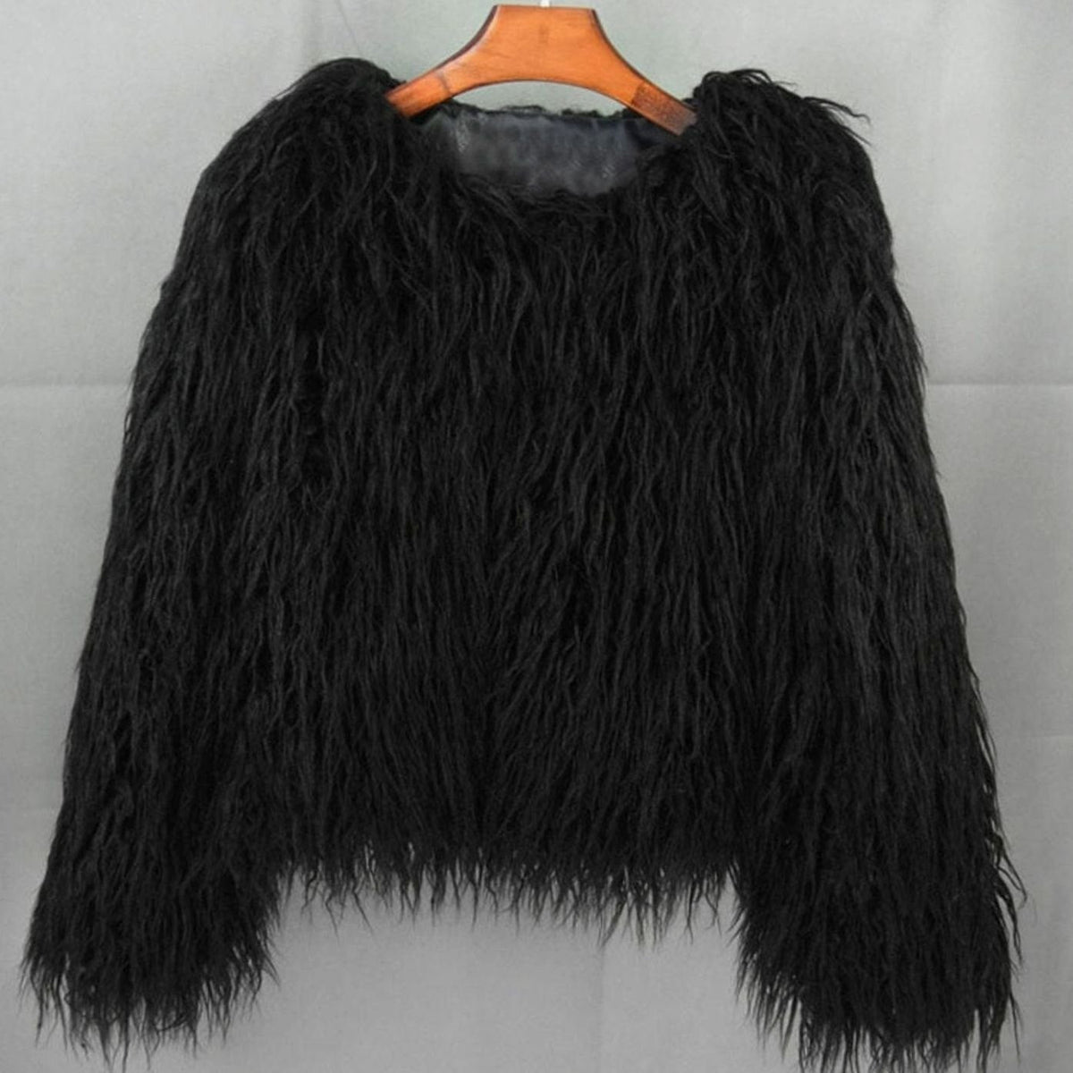 Winterjas dames kort imitatiebont in shaggy-look 8