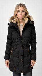 Winterjas dames met capuchon en slanke pasvorm 6