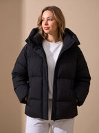 Winterjas dames oversized gewatteerd met capuchon 3