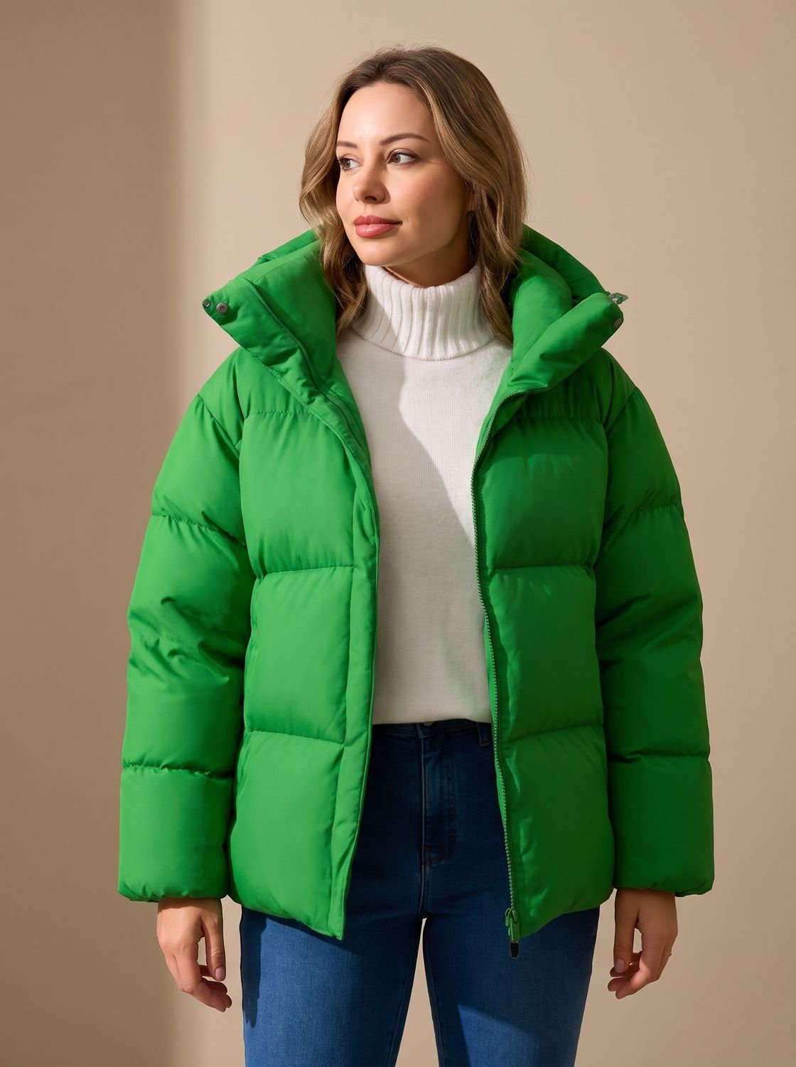 Winterjas dames oversized gewatteerd met capuchon 4